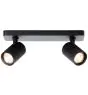 Brilliant Marty Plafondlamp Aluminium Zanderig Zwart 10W 700lm - 830 Warm Wit | Incl. 2x GU10
