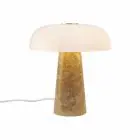 DFTP by Nordlux Tafellamp Glossy Marmer en Glas Beige | 220mm - Geschikt voor 1x E14
